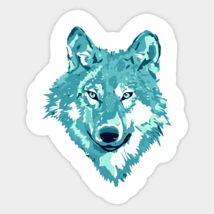 Aqua Lone Wolf Totem Animal Spirit Guide Cheeky Witch Sticker